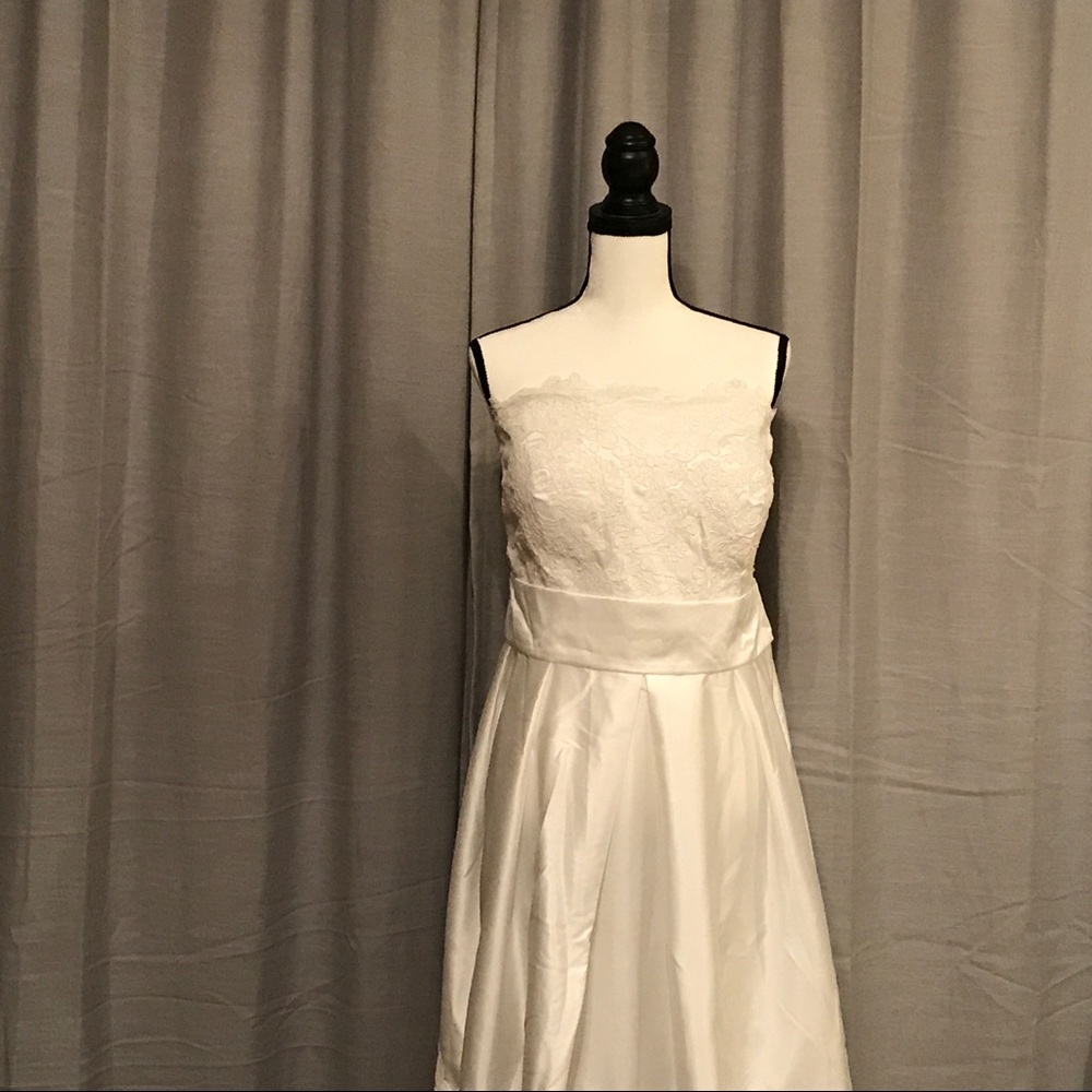 Ivory tea length wedding dress size 24